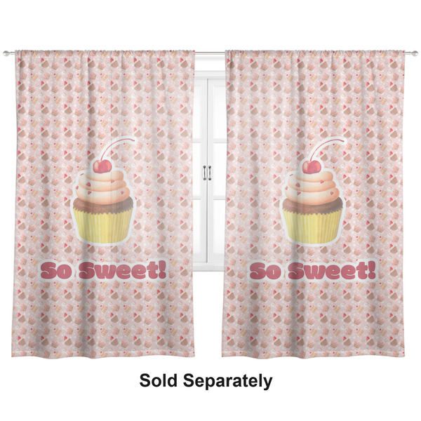 Sweet Cupcakes Sheer Curtains Double