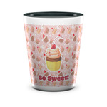 Sweet Cupcakes Ceramic Shot Glass - 1.5 oz - Two Tone - Set of 4 (Personalized)