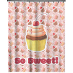 Sweet Cupcakes Extra Long Shower Curtain - 70"x84" w/ Name or Text