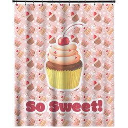 Sweet Cupcakes Extra Long Shower Curtain - 70"x84" w/ Name or Text