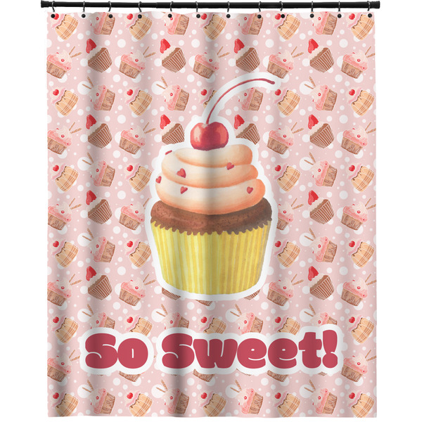 Custom Sweet Cupcakes Extra Long Shower Curtain - 70"x84" w/ Name or Text