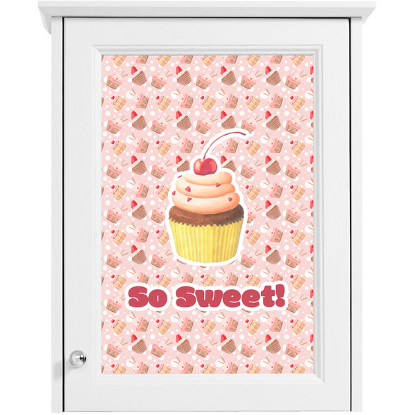 Sweet Cupcakes Single White Cabinet Decal
