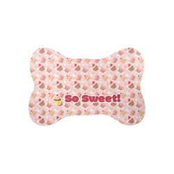 Sweet Cupcakes Bone Shaped Dog Food Mat (Small) (Personalized)