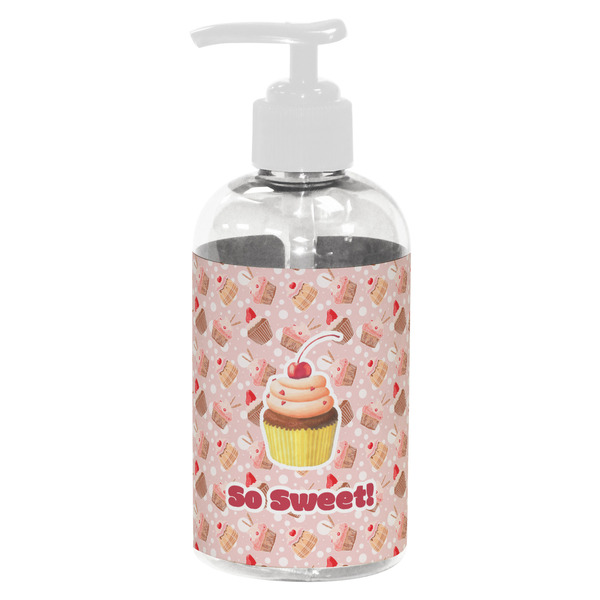 Custom Sweet Cupcakes Plastic Soap / Lotion Dispenser (8 oz - Small - White) (Personalized)