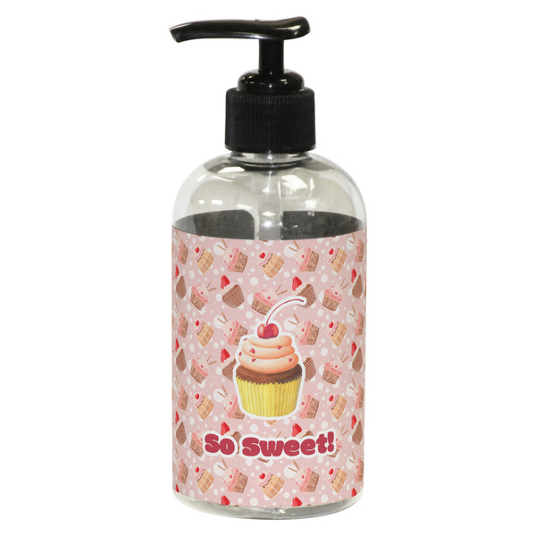 Custom Sweet Cupcakes Plastic Soap / Lotion Dispenser (8 oz - Small - Black) (Personalized)
