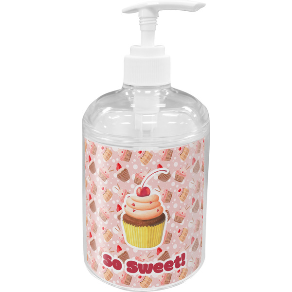 Custom Sweet Cupcakes Acrylic Soap & Lotion Bottle (Personalized)