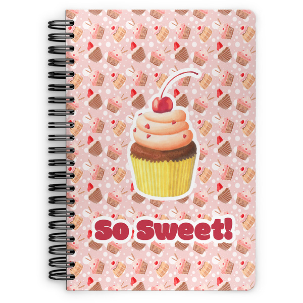 Custom Sweet Cupcakes Spiral Notebook - 7x10 w/ Name or Text