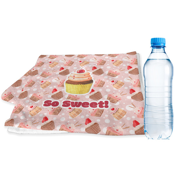 Custom Sweet Cupcakes Sports & Fitness Towel w/ Name or Text