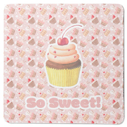 Sweet Cupcakes Square Rubber Backed Coaster w/ Name or Text