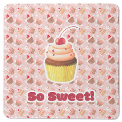 Sweet Cupcakes Square Rubber Backed Coaster w/ Name or Text