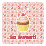 Sweet Cupcakes Square Decal - Small w/ Name or Text