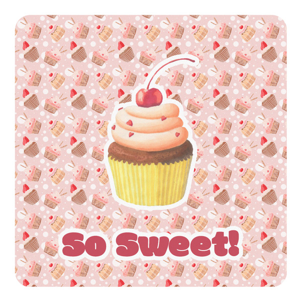 Custom Sweet Cupcakes Square Decal - Small w/ Name or Text