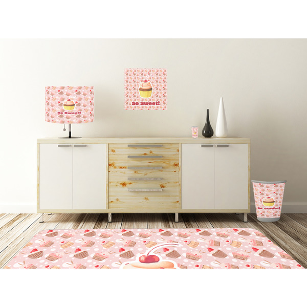 Sweet Cupcakes Square Wall Decal Wooden Desk