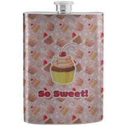 Sweet Cupcakes Stainless Steel Flask w/ Name or Text