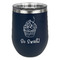 Sweet Cupcakes Stainless Wine Tumblers - Navy - Single Sided - Front