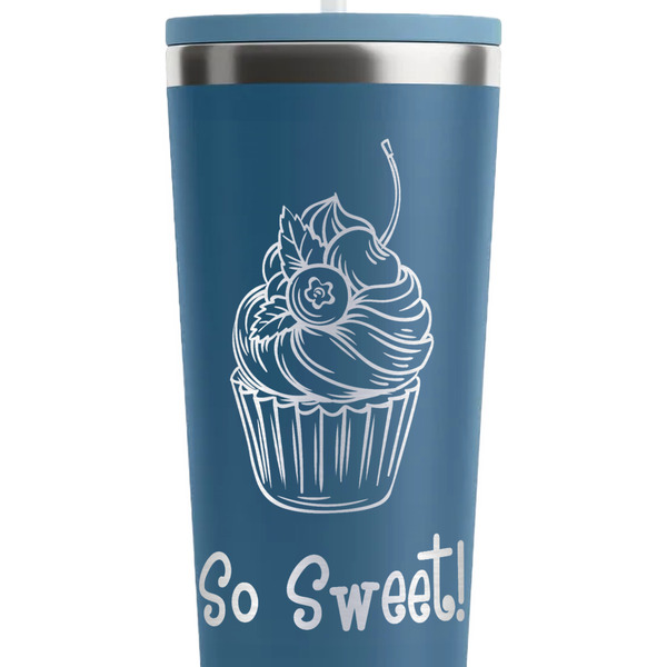 Sweet Cupcakes Steel Blue RTIC Everyday Tumbler - 28 oz. - Close Up