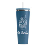 Sweet Cupcakes RTIC Everyday Tumbler with Straw - 28oz - Steel Blue - Single-Sided