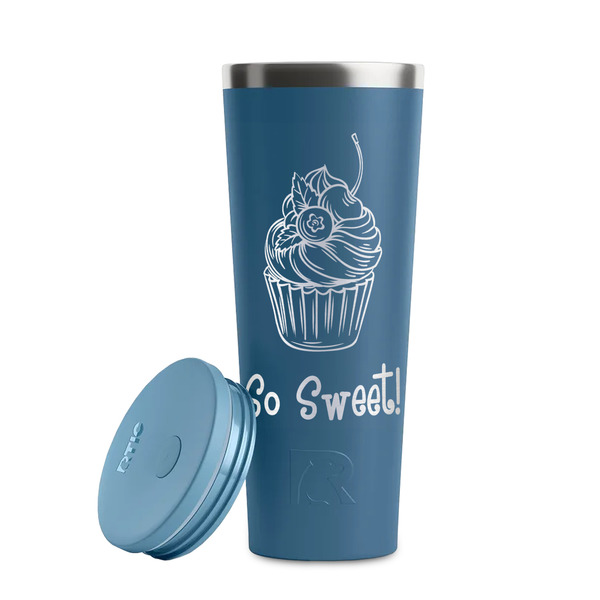 Sweet Cupcakes Steel Blue RTIC Everyday Tumbler - 28 oz. - Lid Off