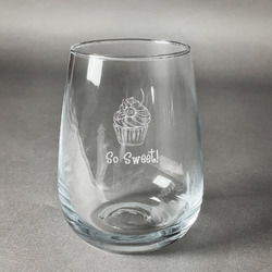 Sweet Cupcakes Stemless Wine Glass - Engraved (Personalized)