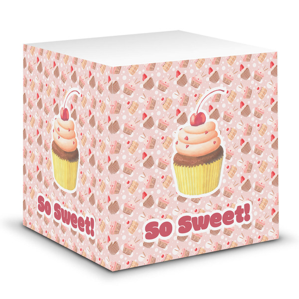 Custom Sweet Cupcakes Sticky Note Cube w/ Name or Text