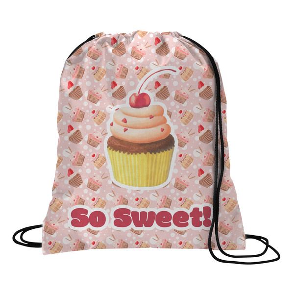 Custom Sweet Cupcakes Drawstring Backpack - Medium w/ Name or Text
