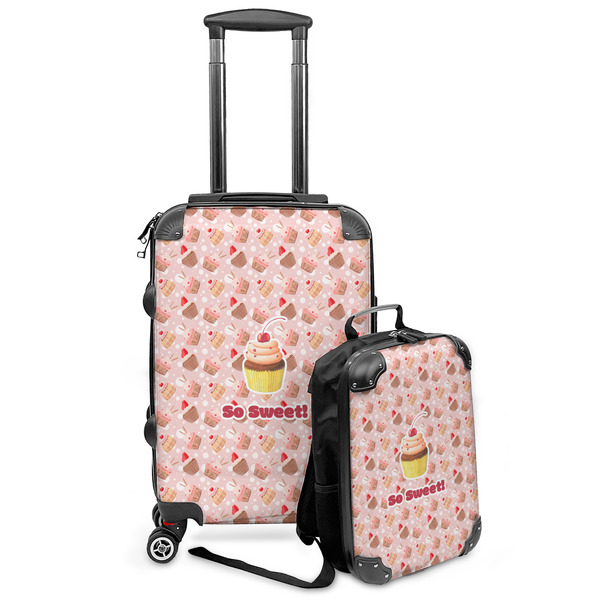 Custom Sweet Cupcakes Kids 2-Piece Luggage Set - Suitcase & Backpack (Personalized)