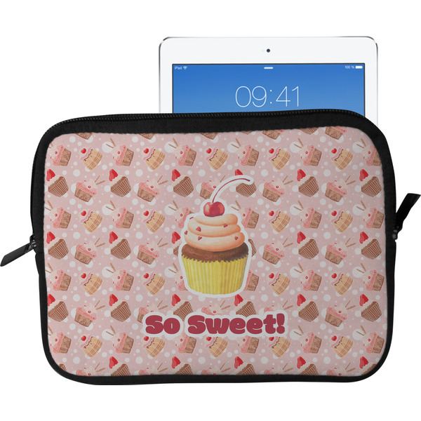 Custom Sweet Cupcakes Tablet Case / Sleeve - Large w/ Name or Text