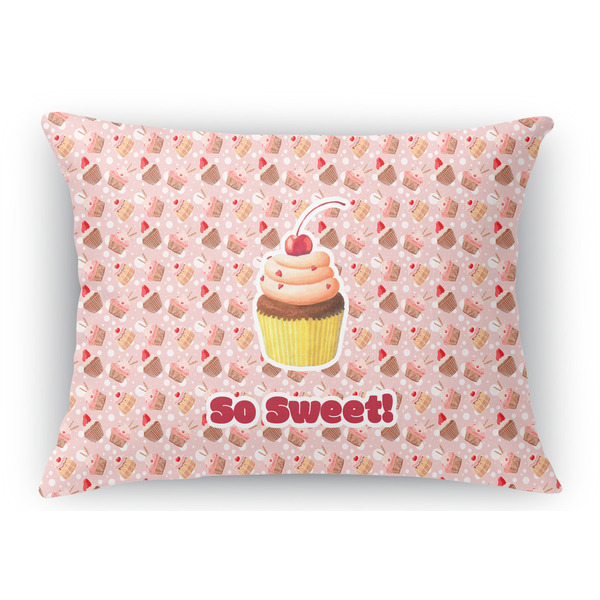 Custom Sweet Cupcakes Rectangular Throw Pillow Case (Personalized)