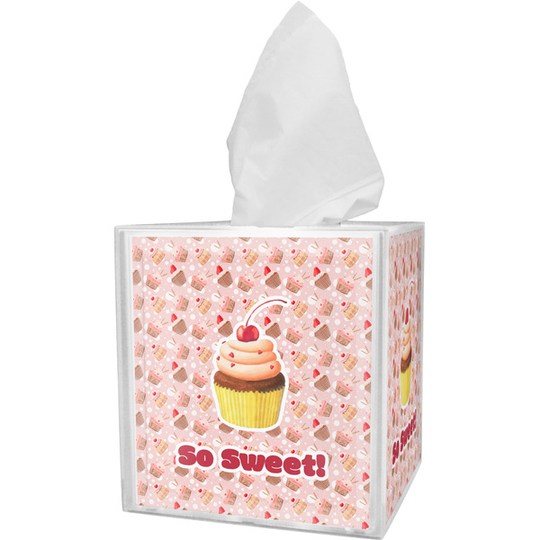 Custom Sweet Cupcakes Tissue Box Cover w/ Name or Text