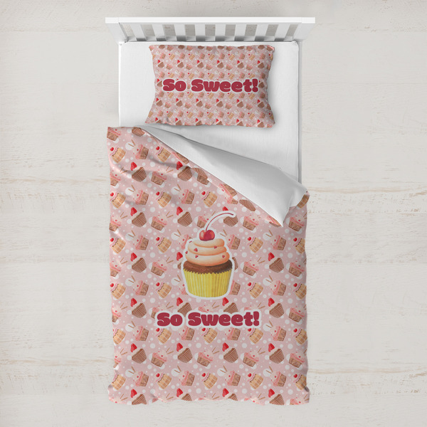 Custom Sweet Cupcakes Toddler Bedding Set - With Pillowcase (Personalized)