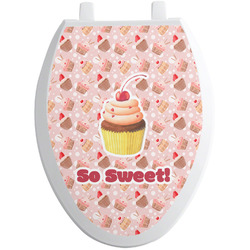 Sweet Cupcakes Toilet Seat Decal - Elongated (Personalized)