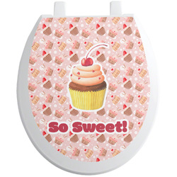 Sweet Cupcakes Toilet Seat Decal - Round (Personalized)