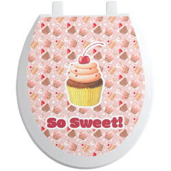 Sweet Cupcakes Toilet Seat Decal (Personalized)