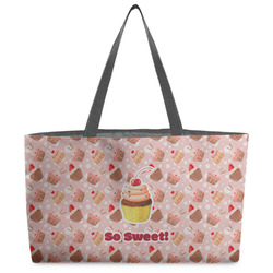 Sweet Cupcakes Beach Totes Bag - w/ Black Handles (Personalized)