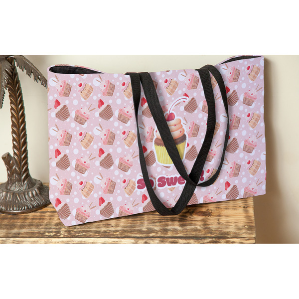 Sweet Cupcakes Tote w/Black Handles - Lifestyle View