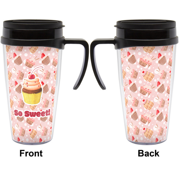 Sweet Cupcakes Travel Mug with Black Handle - Approval