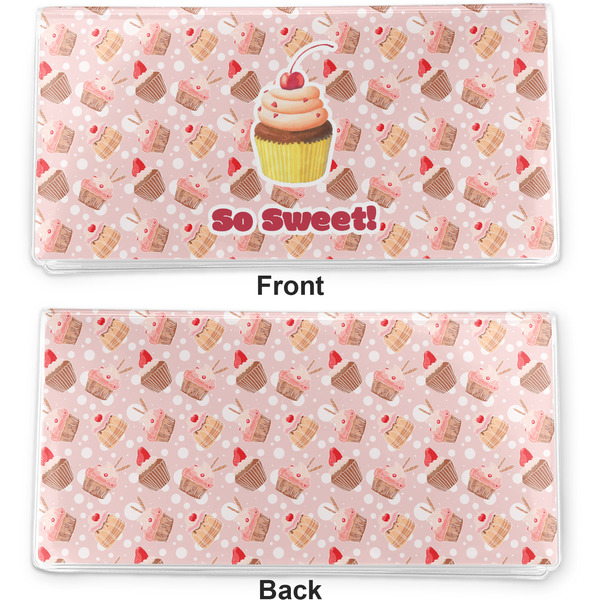Sweet Cupcakes Vinyl Check Book Cover - Front and Back