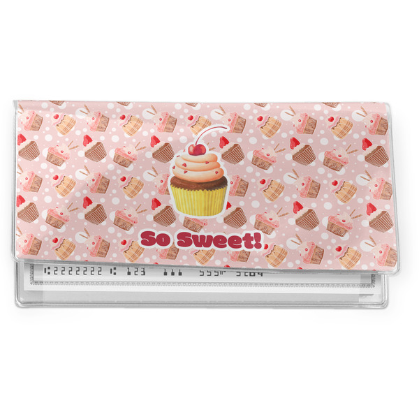 Custom Sweet Cupcakes Vinyl Checkbook Cover w/ Name or Text