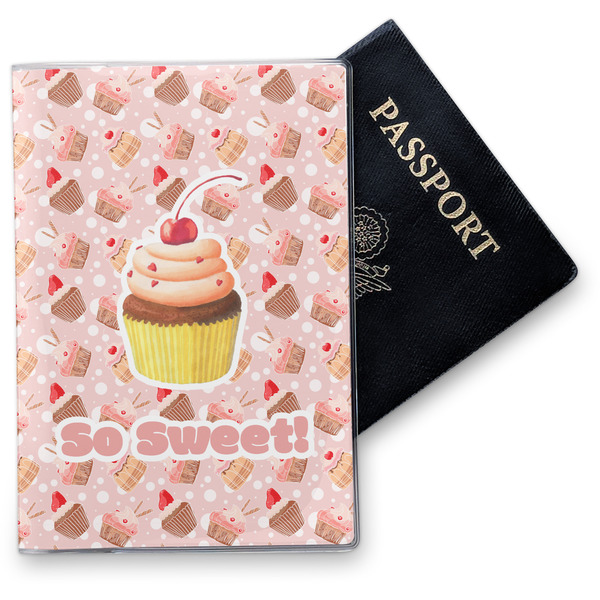 Custom Sweet Cupcakes Vinyl Passport Holder w/ Name or Text