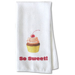 Sweet Cupcakes Kitchen Towel - Waffle Weave - Partial Print (Personalized)