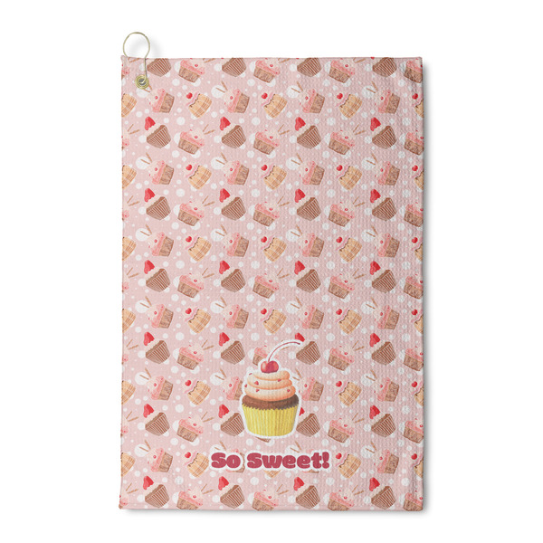 Custom Sweet Cupcakes Waffle Weave Golf Towel (Personalized)