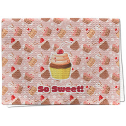 Sweet Cupcakes Kitchen Towel - Waffle Weave (Personalized)
