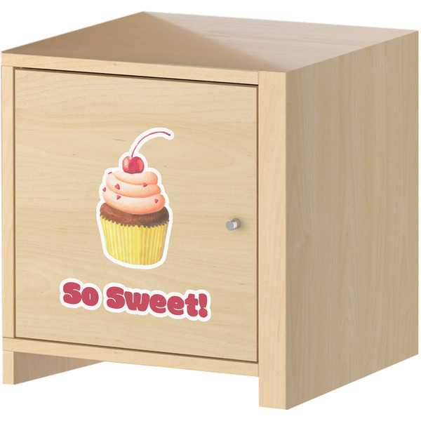 Sweet Cupcakes Wall Graphic on Wooden Cabinet