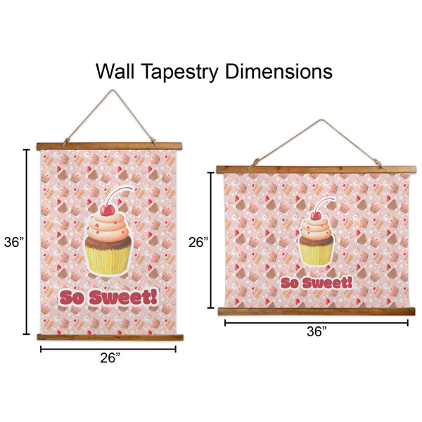 Sweet Cupcakes Wall Hanging Tapestries - Parent/Sizing