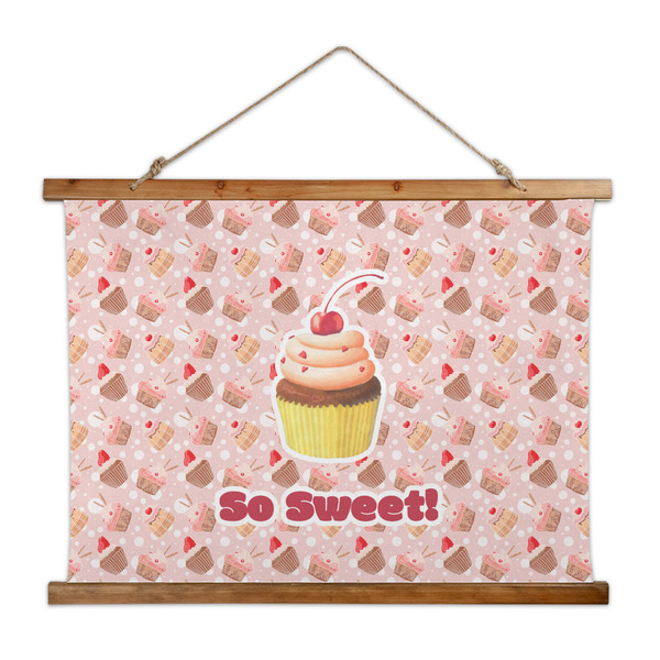 Custom Sweet Cupcakes Wall Hanging Tapestry - Wide (Personalized)
