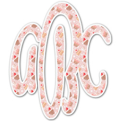 Sweet Cupcakes Monogram Decal - Small (Personalized)