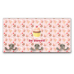 Sweet Cupcakes Wall Mounted Coat Rack w/ Name or Text