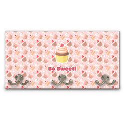 Sweet Cupcakes Wall Mounted Coat Rack w/ Name or Text