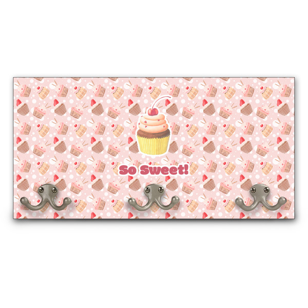 Custom Sweet Cupcakes Wall Mounted Coat Rack w/ Name or Text