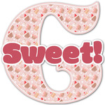 Sweet Cupcakes Name & Initial Decal - Up to 9"x9" (Personalized)